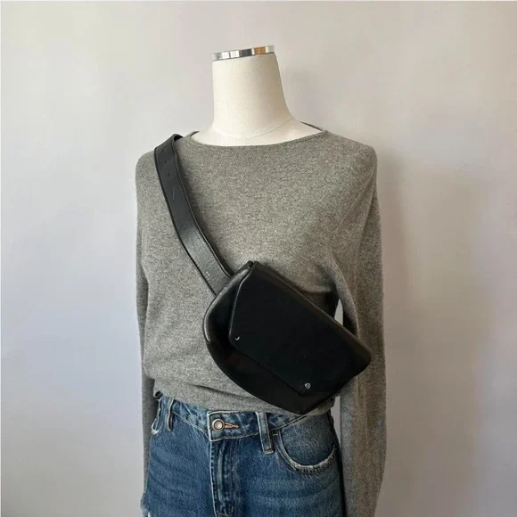 Free People Black Leather Belt Sling Bag. - Picture 3 of 11